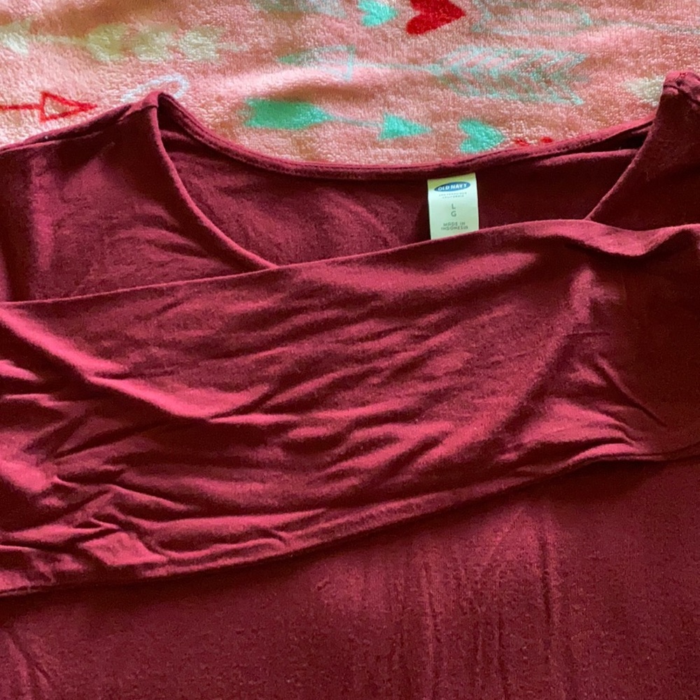 Maroon long sleeve a line short dress